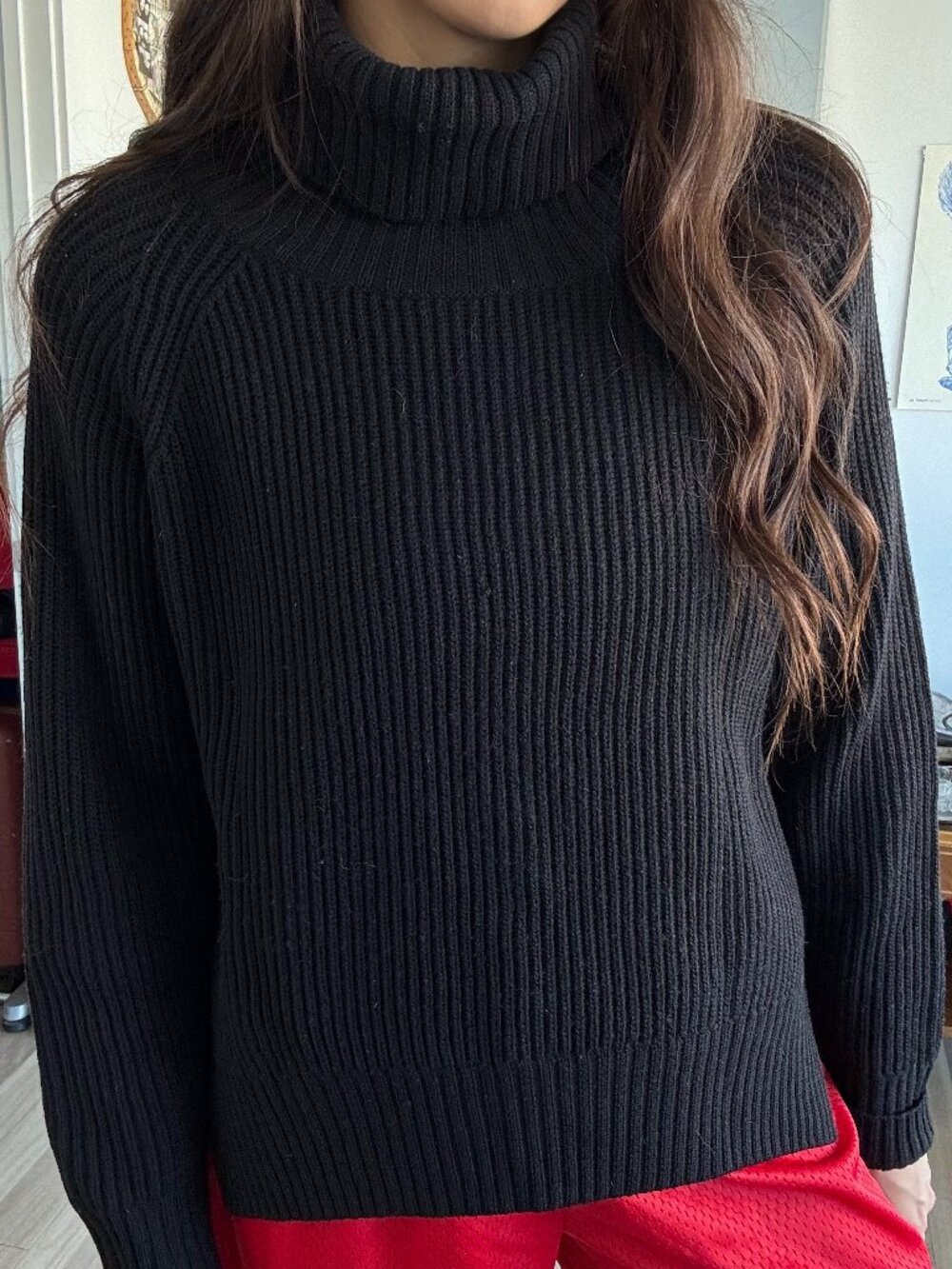 Wilfred Aritzia Black Merino Wool Knit Sweater